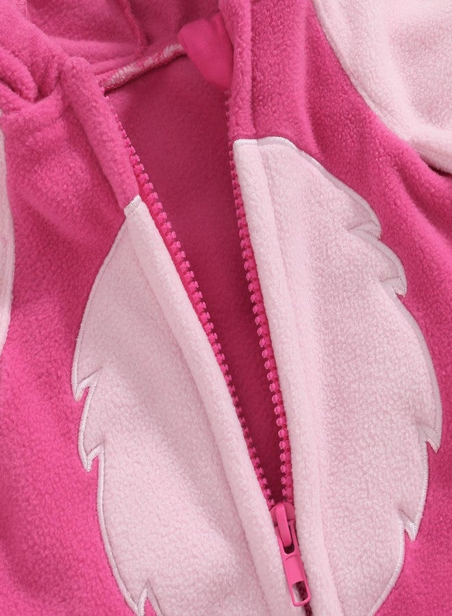 Bonangber Newborn Halloween Costumes Toddler Flamingo Costume Wing Sides Hooded Romper Stockings Cute Cosplay Costume(A-Pink,12-18 Months) - Image 4